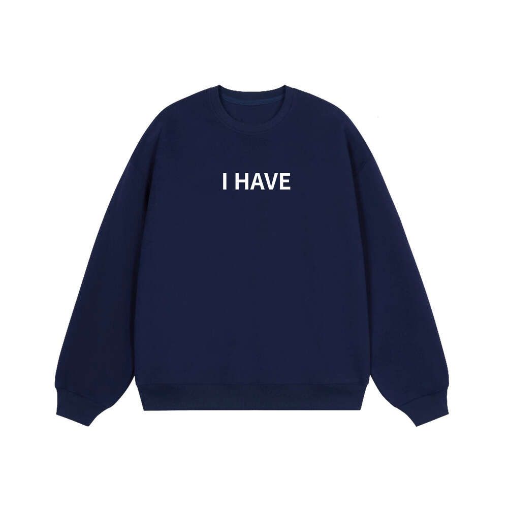 Navy plush round neck sweater