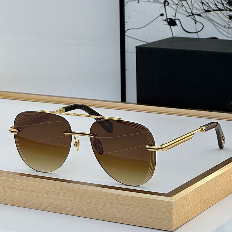 Golden frame gradient brown lenses