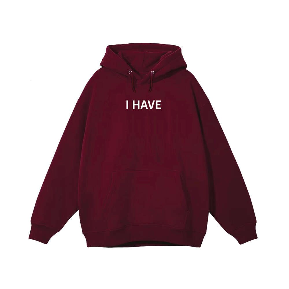 Wine red hooded sweater