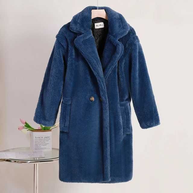 navy teddy coat