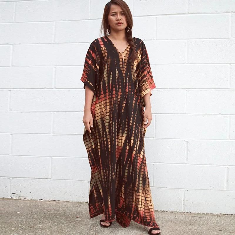 print kaftan dress