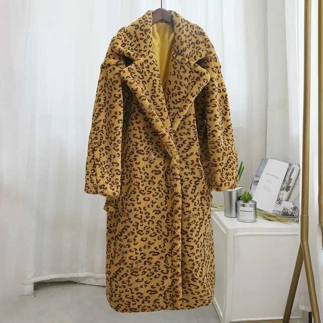 yellow leopard coat