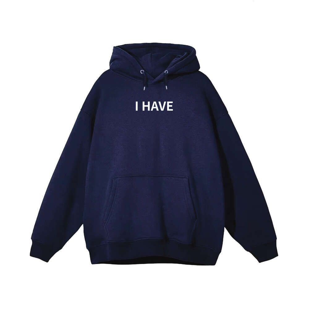 Navy plush hooded sweater