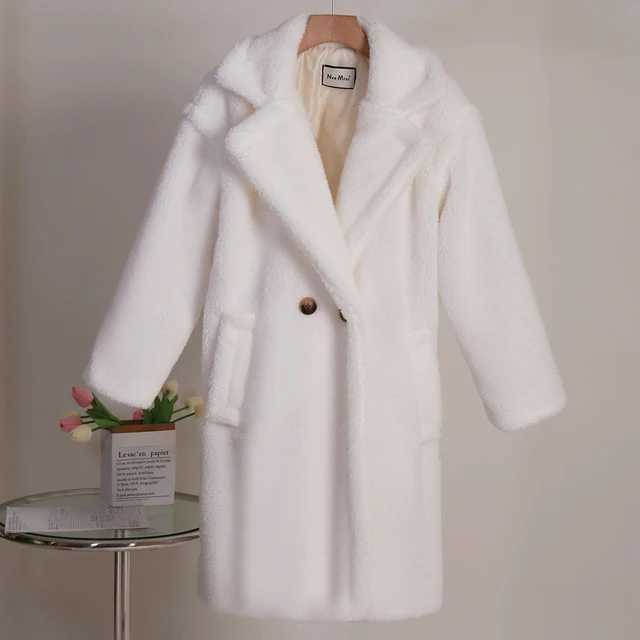 white teddy coat