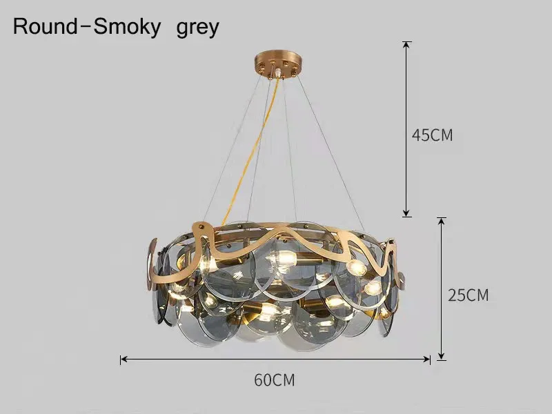 3 lampor växelbara porslin rökiga grå60 cm