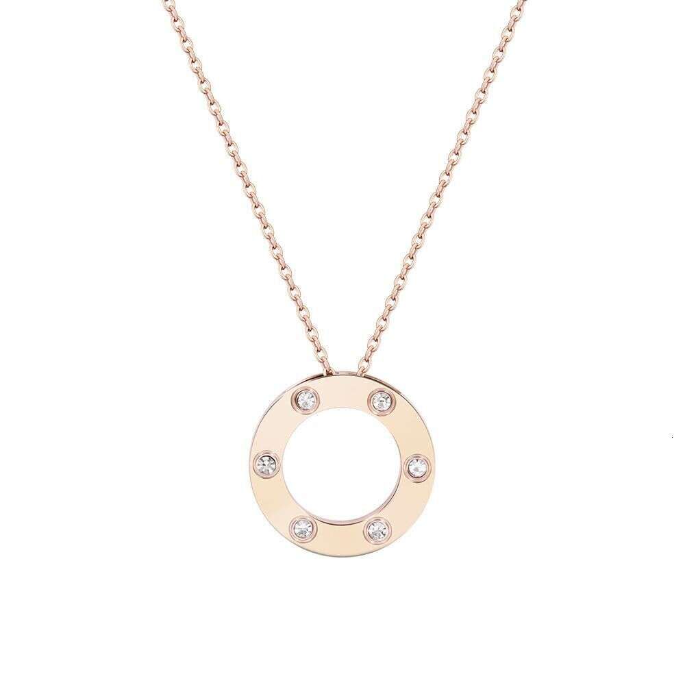 Rose gouden pannenkoek ketting