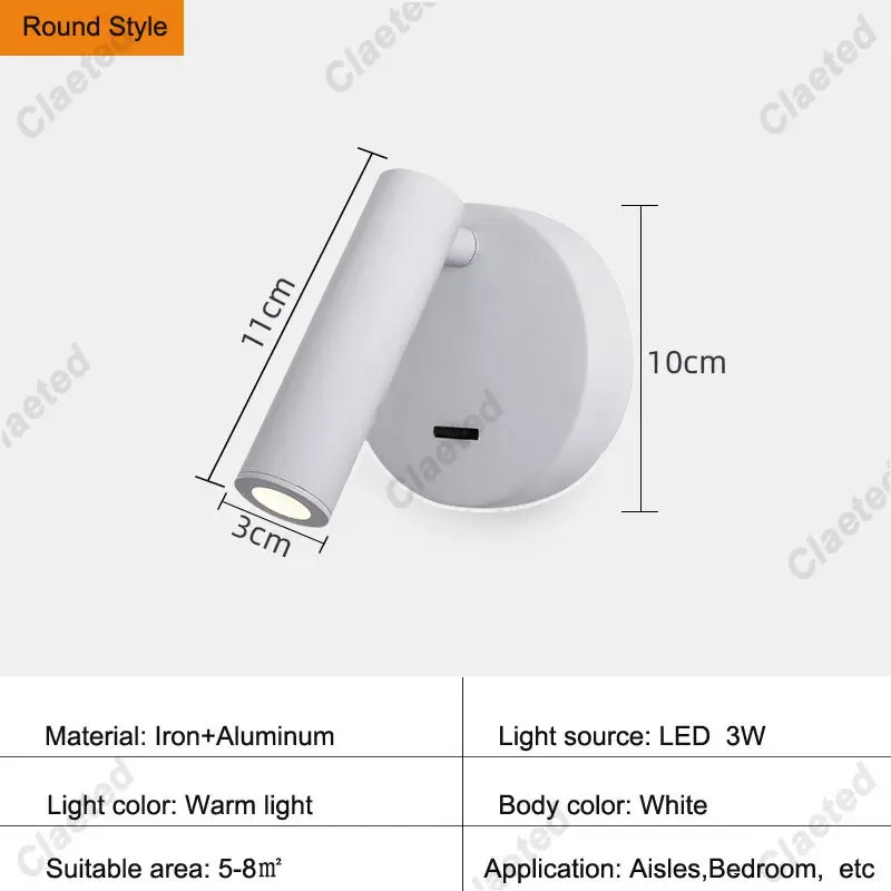 3W Warm light Round style White