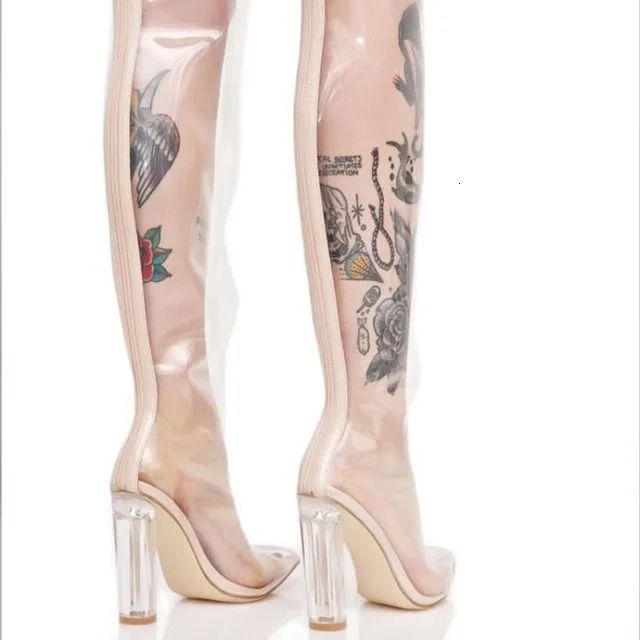 nude chunky heel