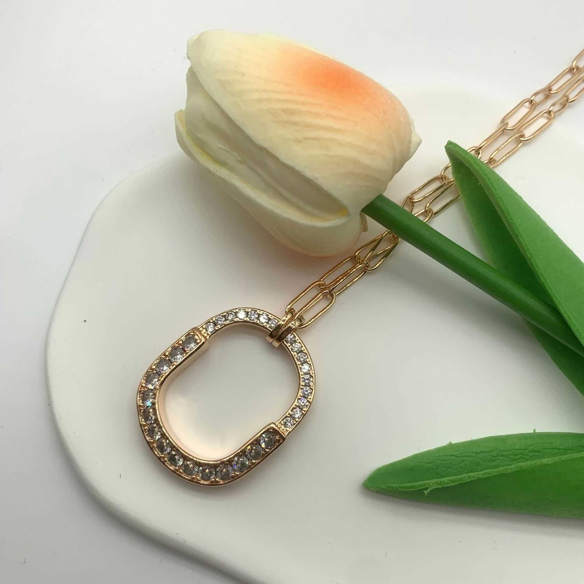 Zilveren ketting Rose goud (vol met Dia