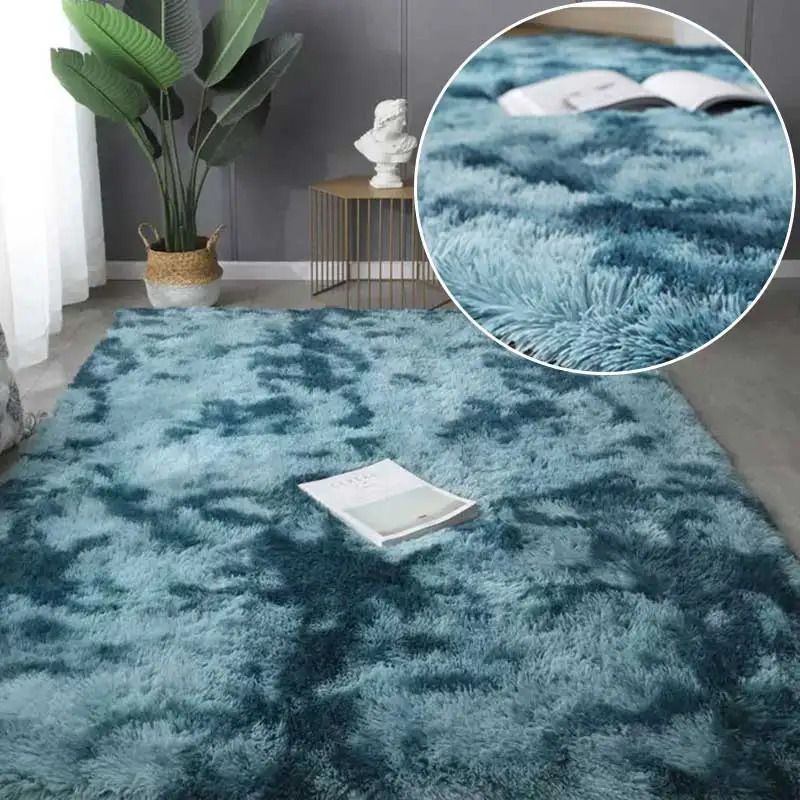 tapis bleu paon