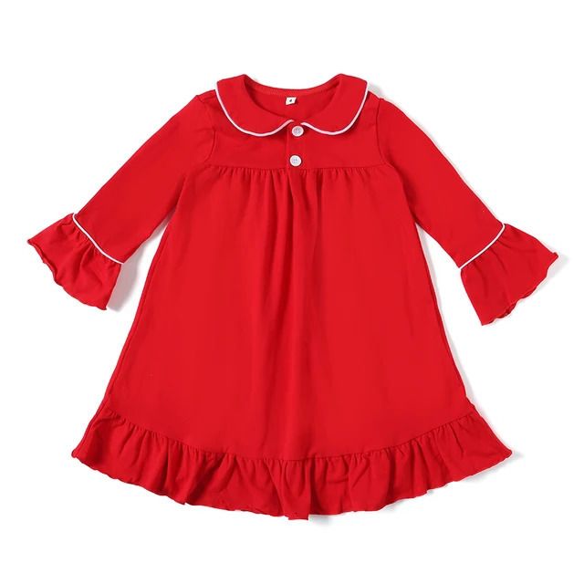 綿の赤いドレス