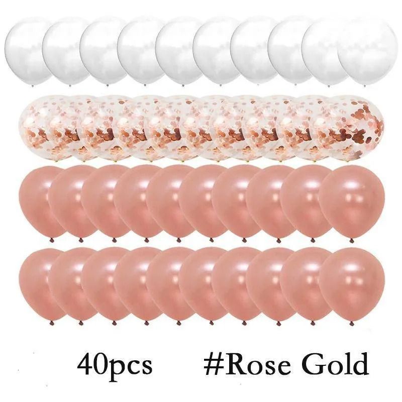 40pcs-rose gold-12inch