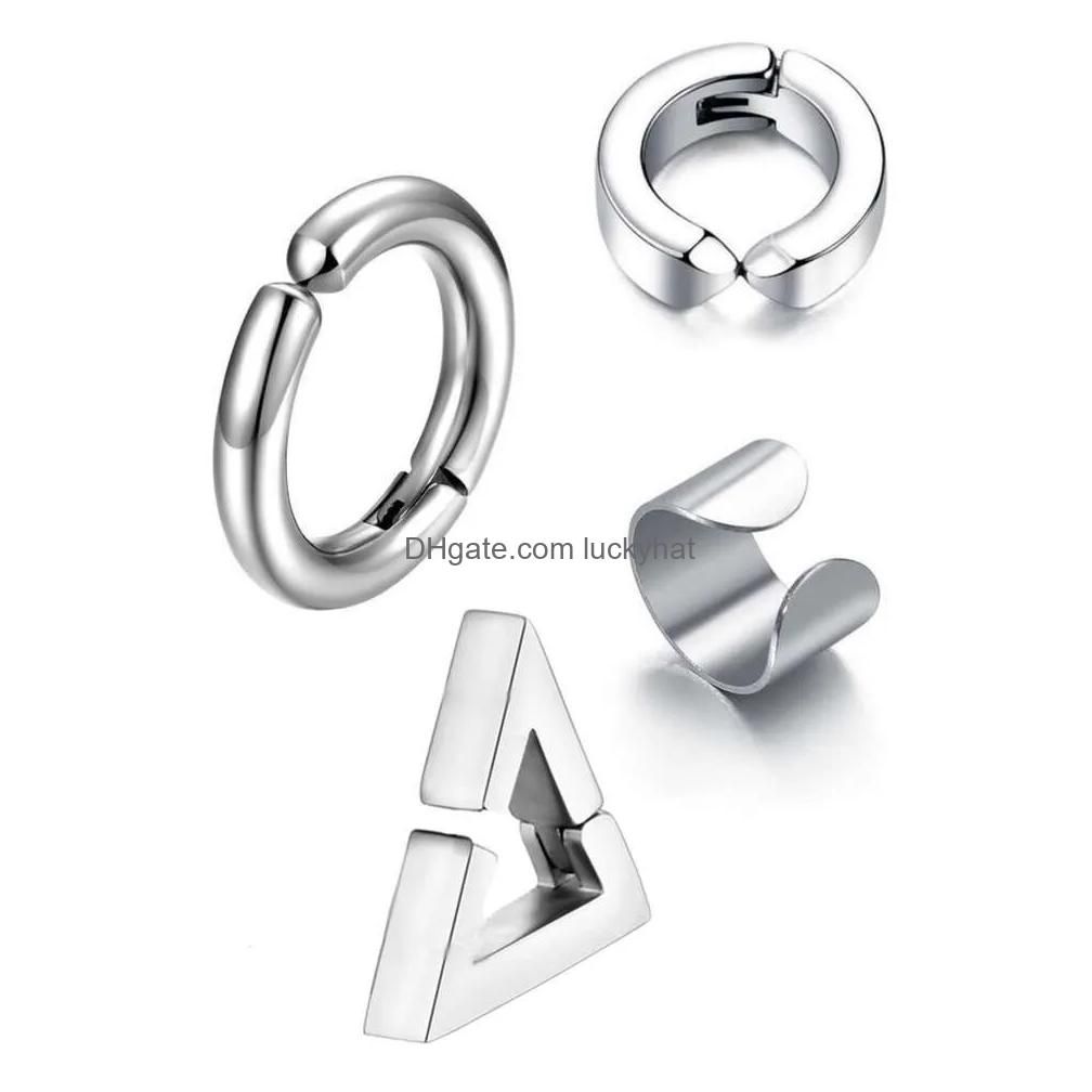 1)Triangle Circle Pressing Ear Clip