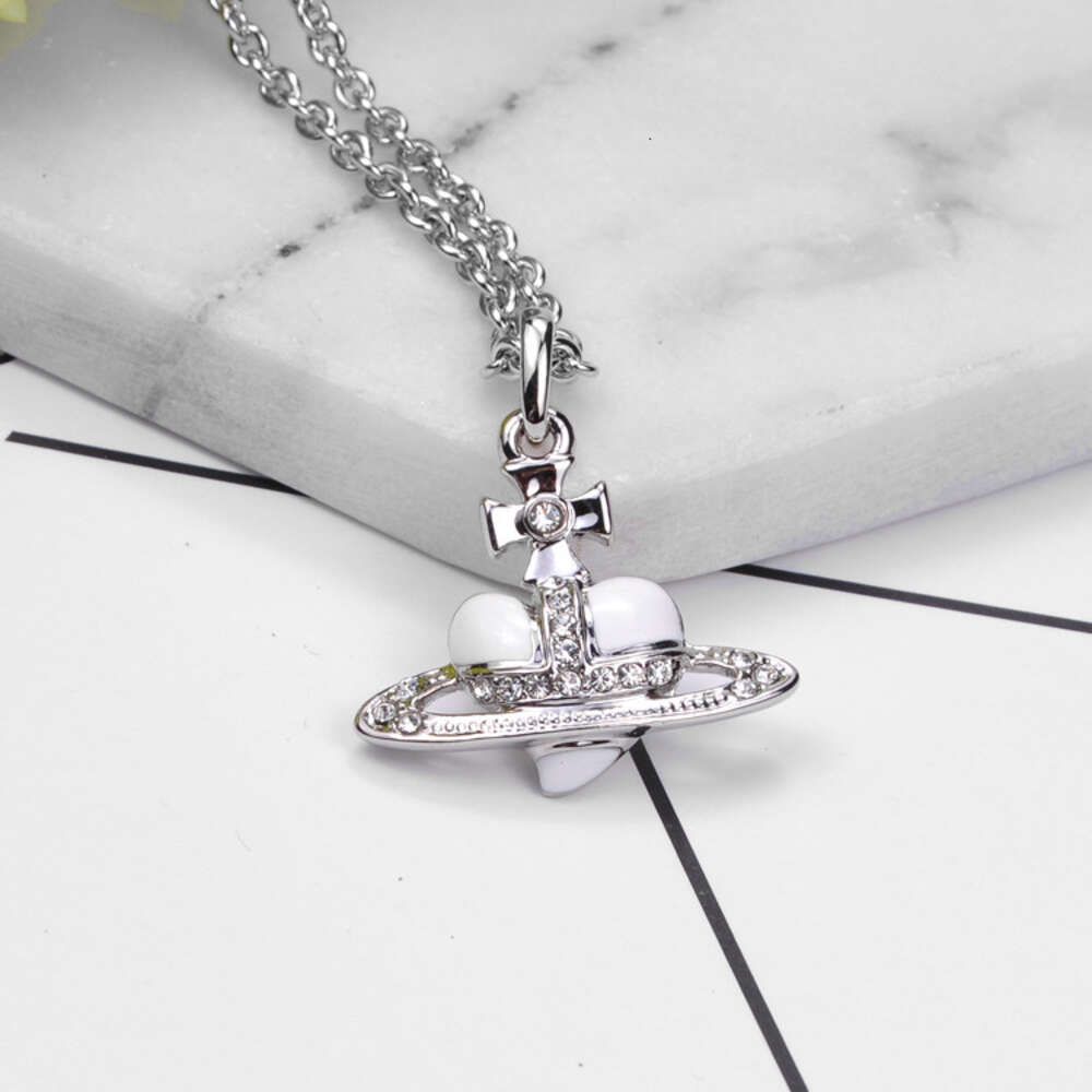 White Enamel Love Necklace