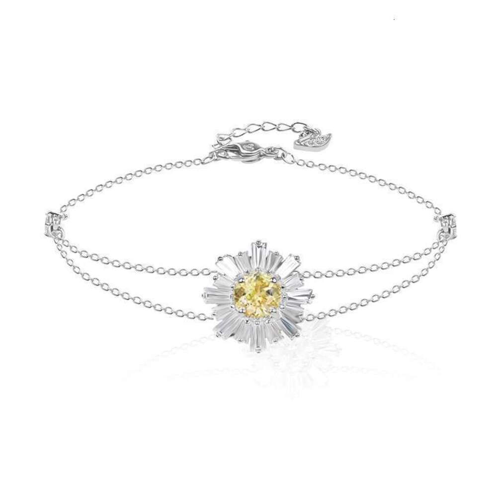 White Gold Yellow Diamond Sunflower Br