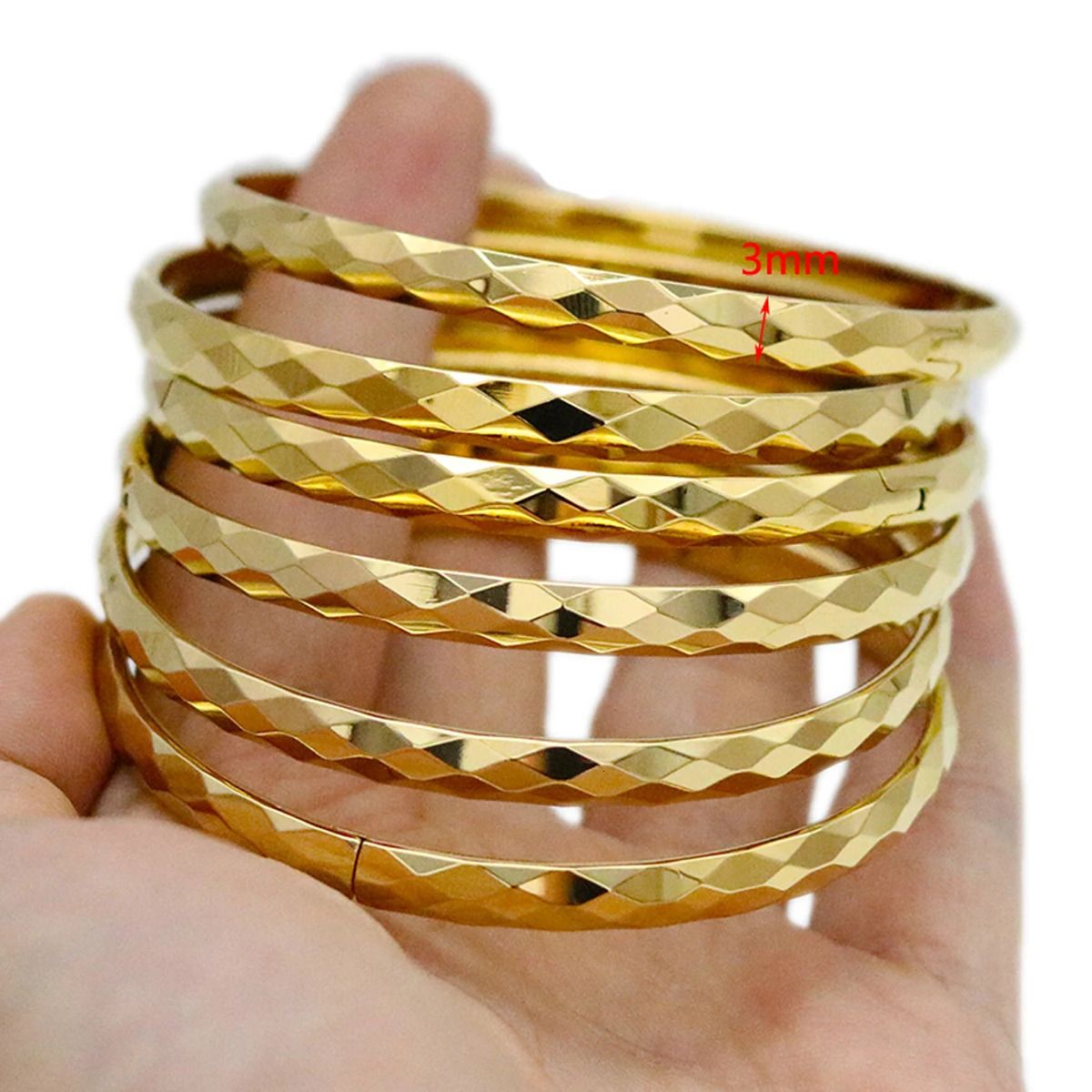 Dubaï Gold Bangles-62mm12