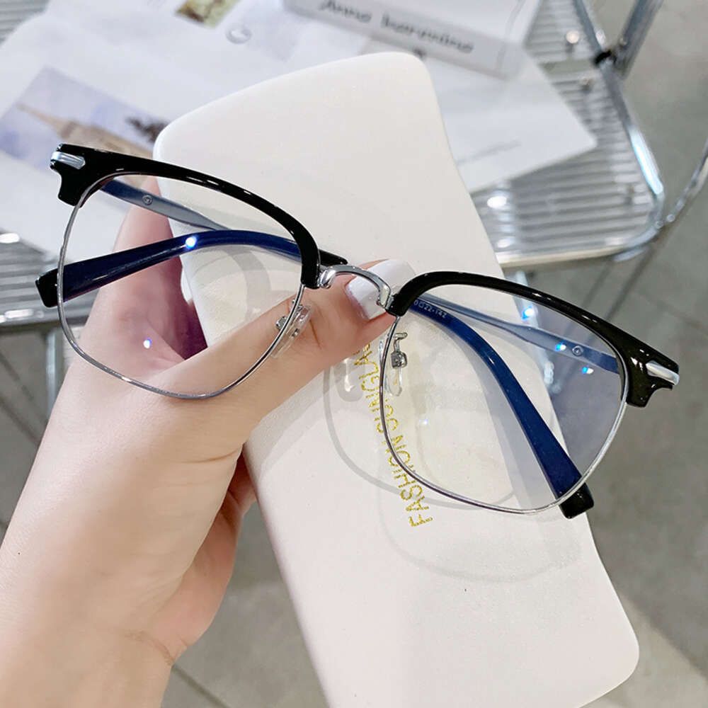 Silver Frame Bright Black-Anti Blue Lens