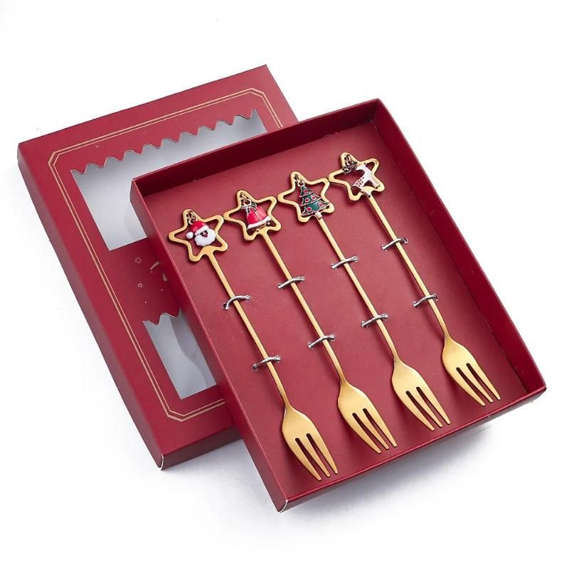 4Pcs fork red