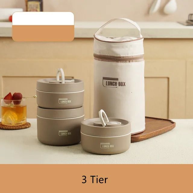 Brown 3tier lunchbag