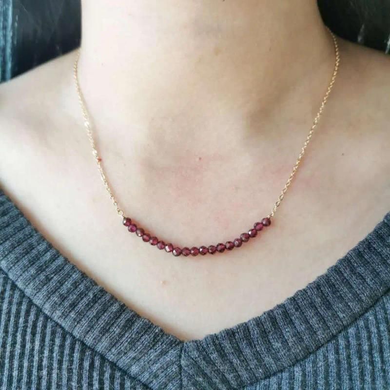 14K Gold Filled 38cm Garnet