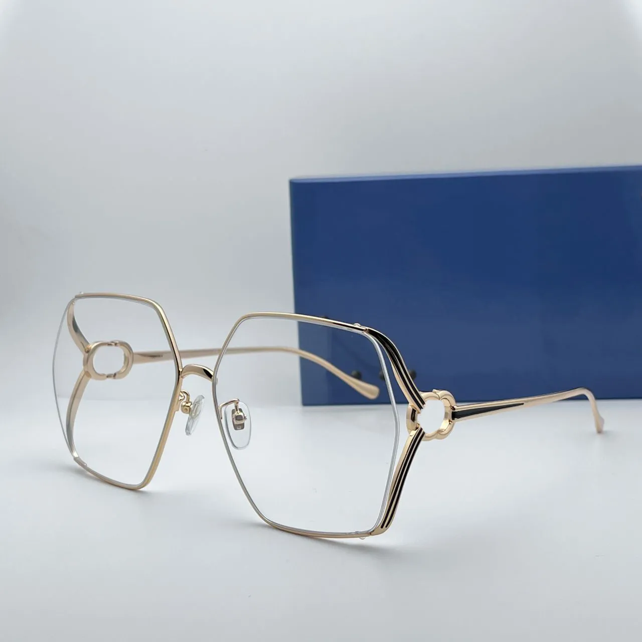 gold frame clear lens