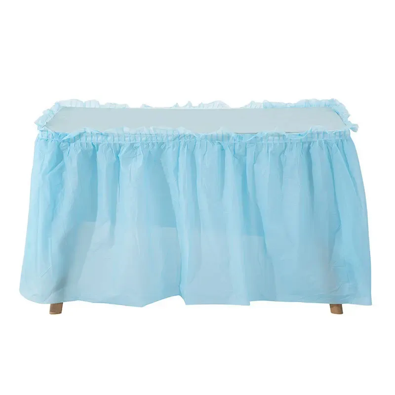 73x426cm Table Skirt Lgiht Blue