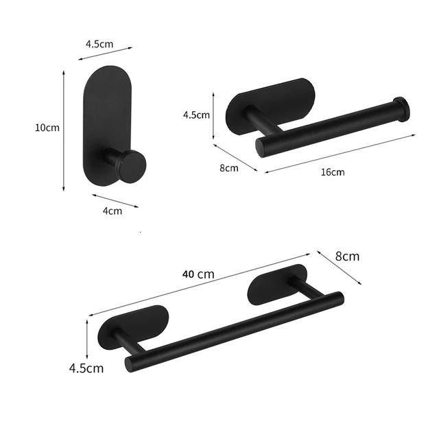 Czarny zestaw 3PCS B