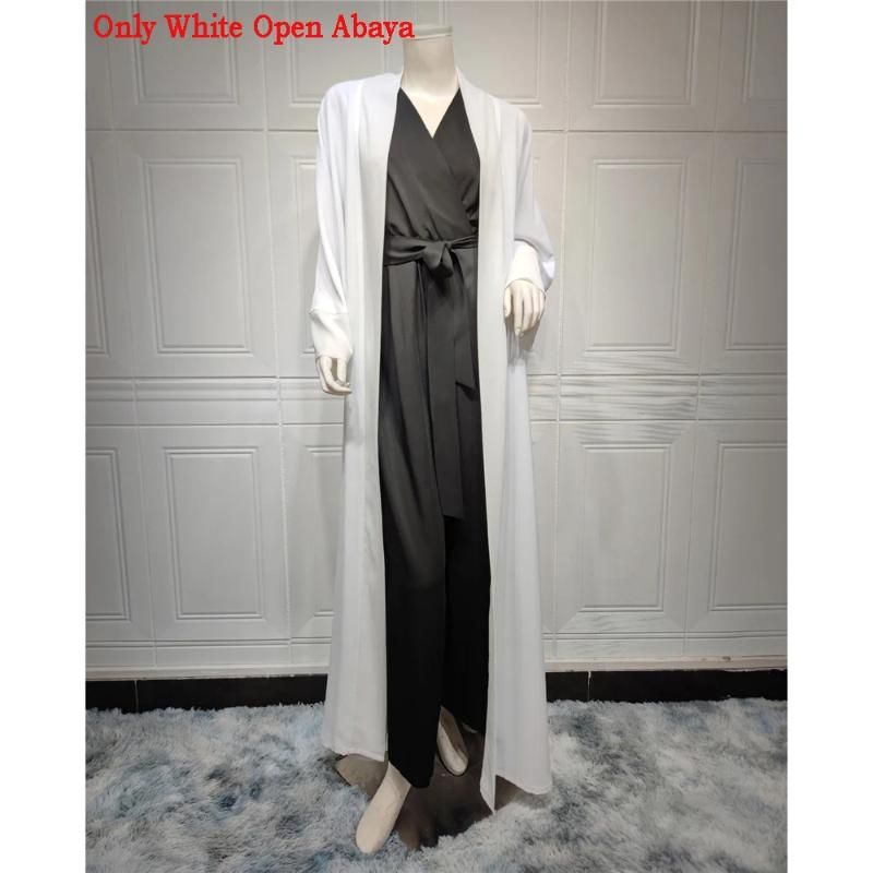 S White Open Abaya