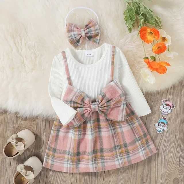 Rosa Plaid-Kleid