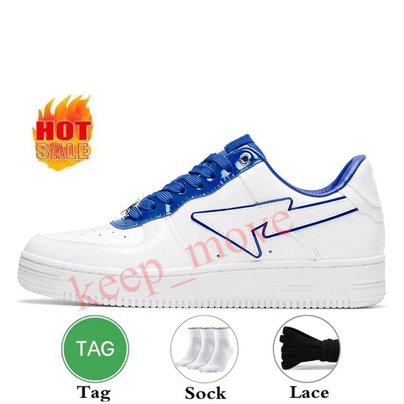 36-47 Patent Leather White Blue