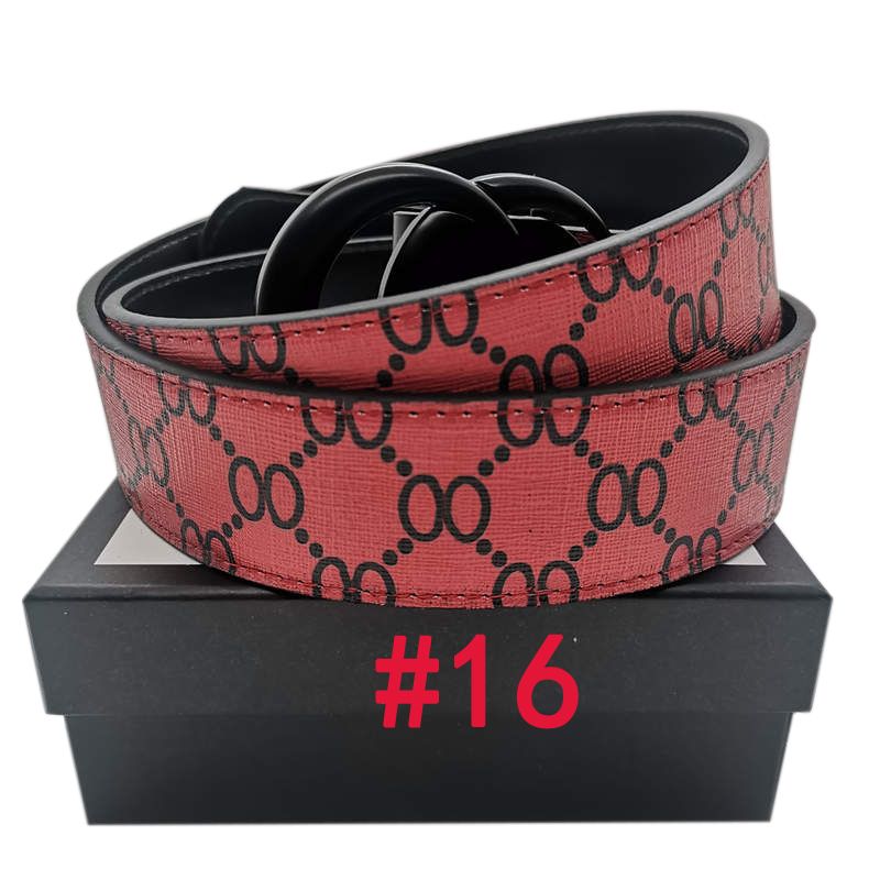 #16 Black buckle + red belt