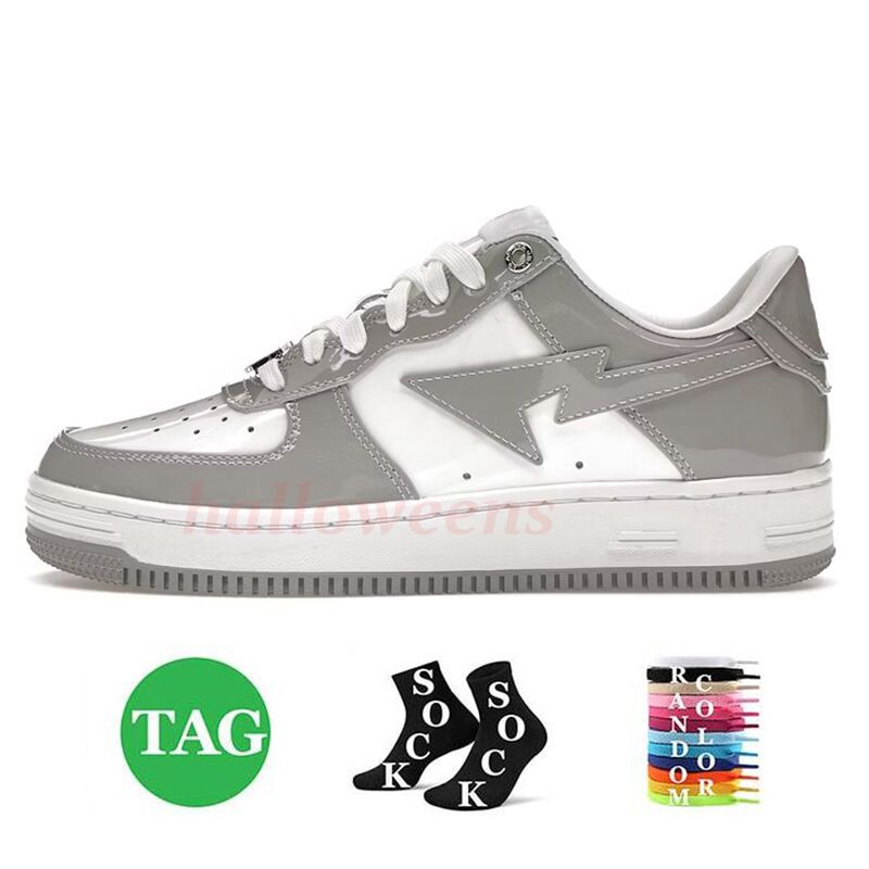 A6 36-45 Patent Leather White Grey