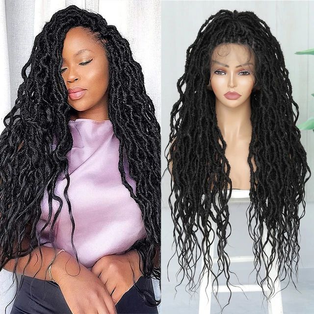 1b curly locs wig