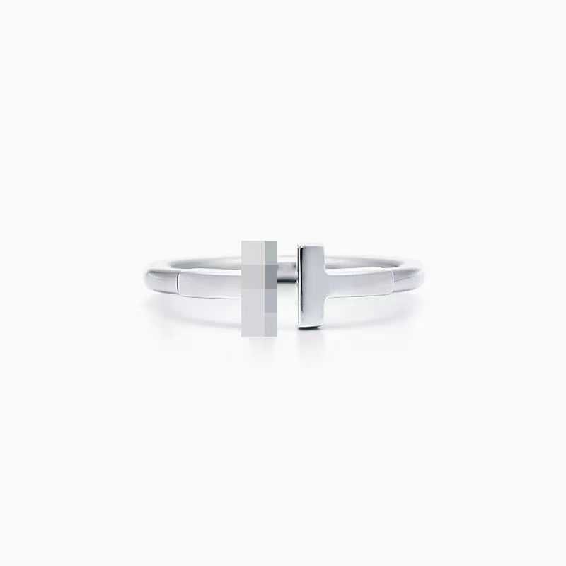 Bague double t sans diamant en argent