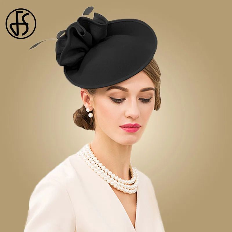 black fascinator hat