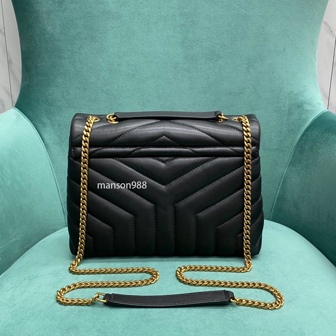 Black bag with gold chain