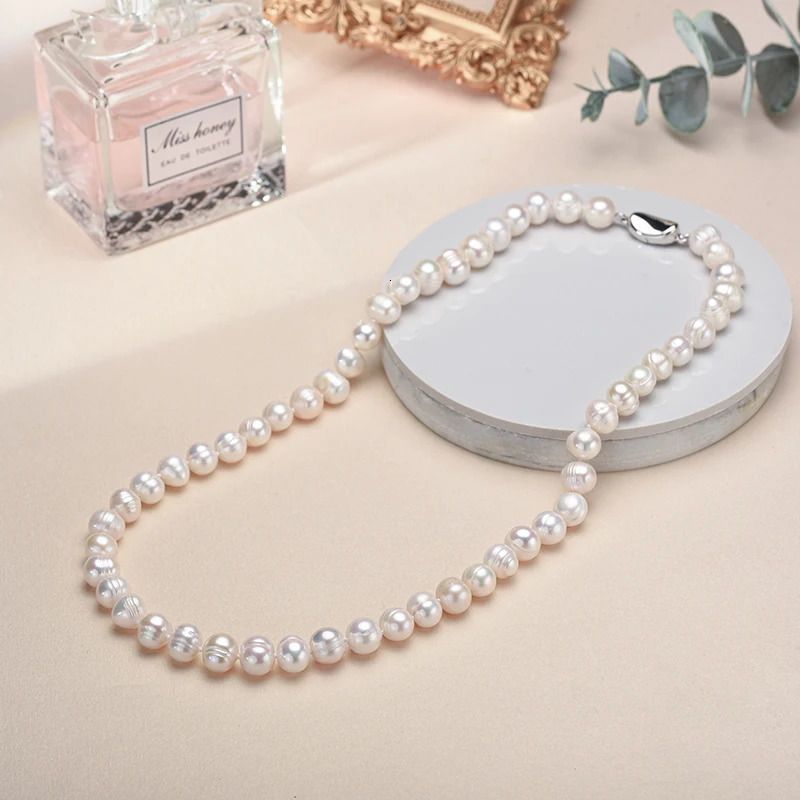 White Pearl Necklace-40cm-8-9mm