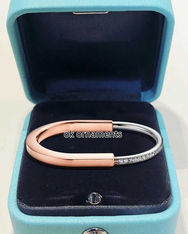 Rose Gold Half Diamond Bracelet 17 Med