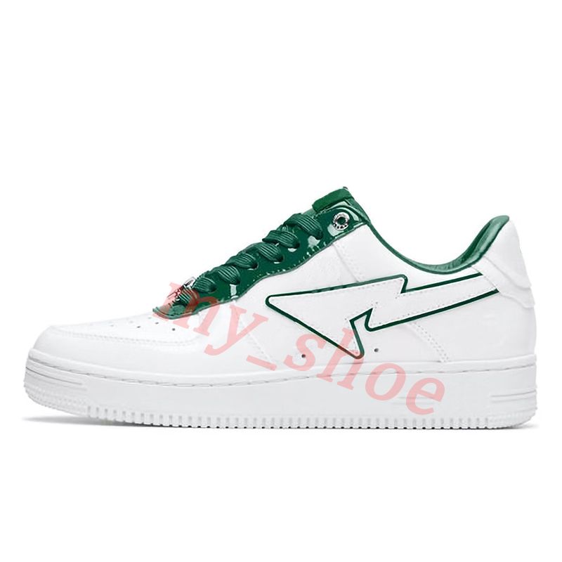 36-47 Couro Patente Verde Branco