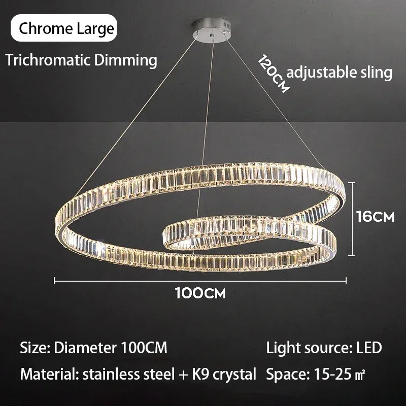 Föränderlig krom-dia 100 cm