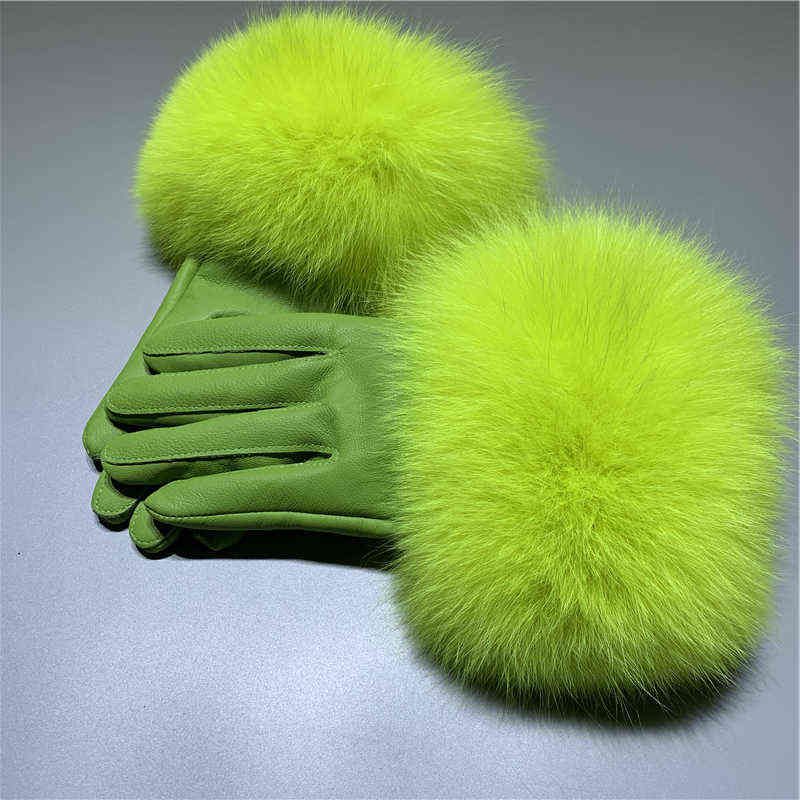 Neon Green-Fox Pelliccia