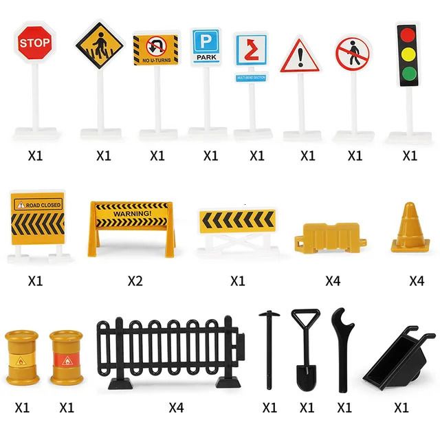 Ensemble de 24 panneaux routiers