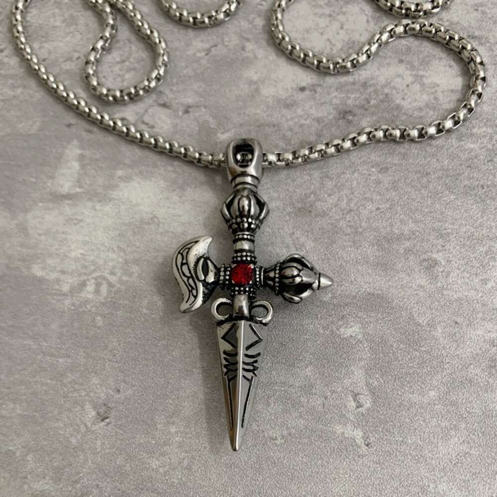 Croix Heart Necklace Steel Crescent Ax