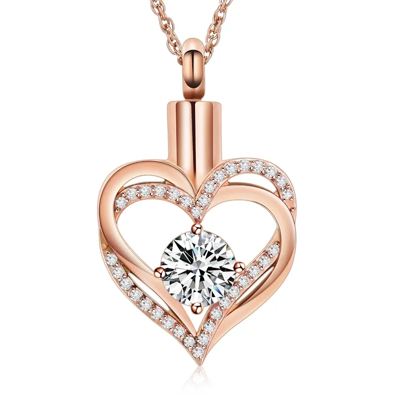 Pendant Only Rose Gold-White