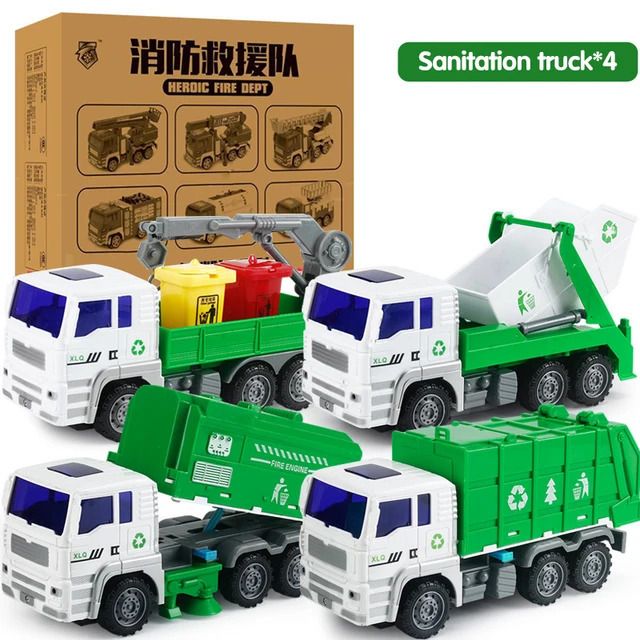 4pcs Rubbish Trucka