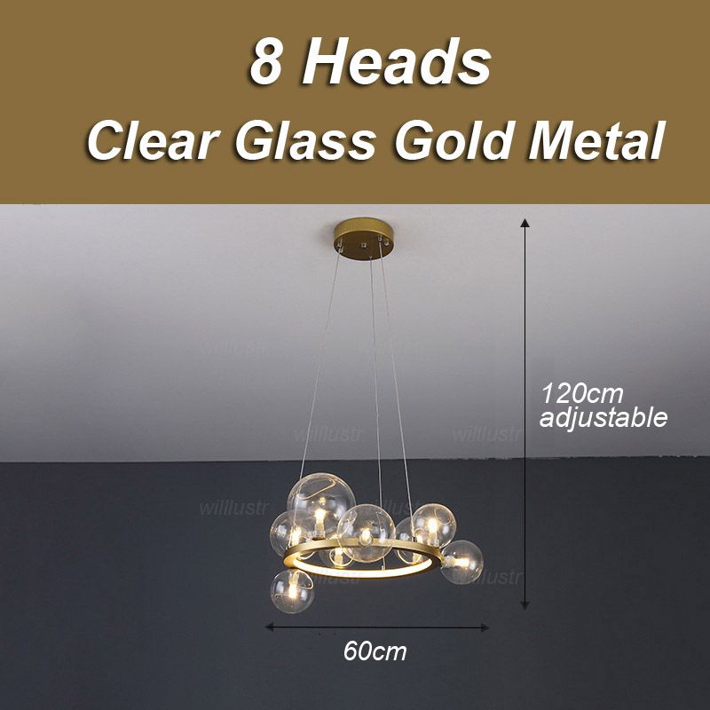 8 heads clear gold