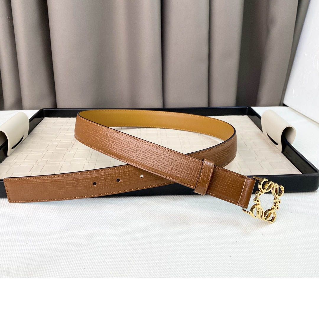 4 3.0cm Gold Buckle Brown Belt