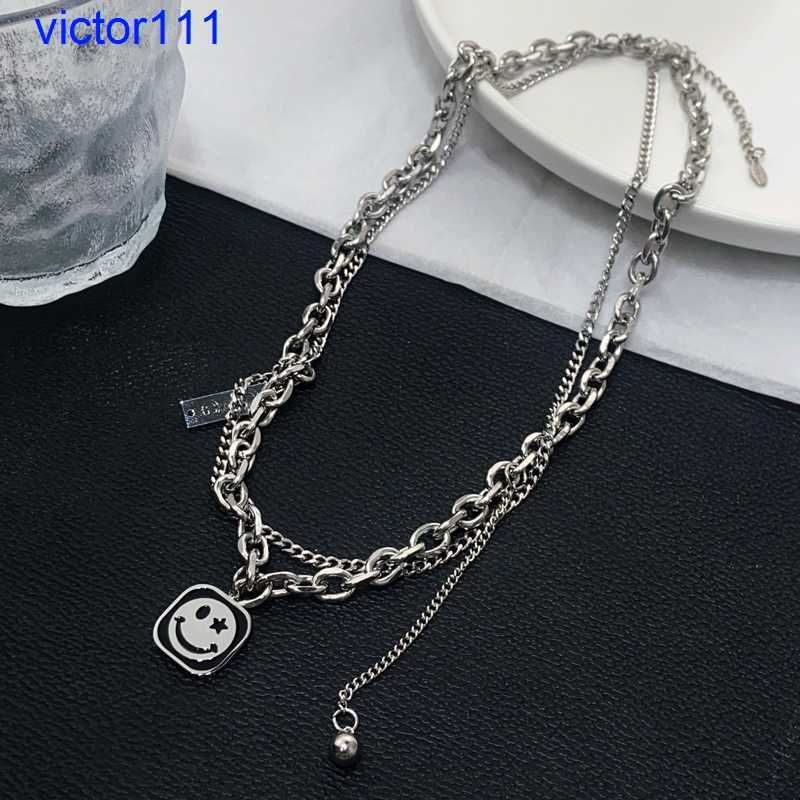 Double Layer Smiling Face Pendant Neck