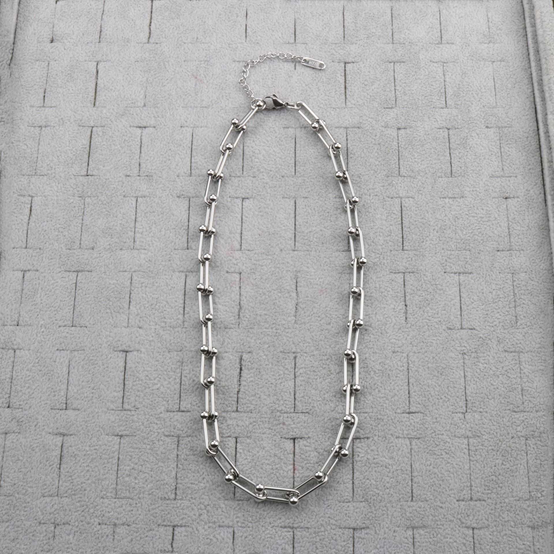 Steel Necklace-18k