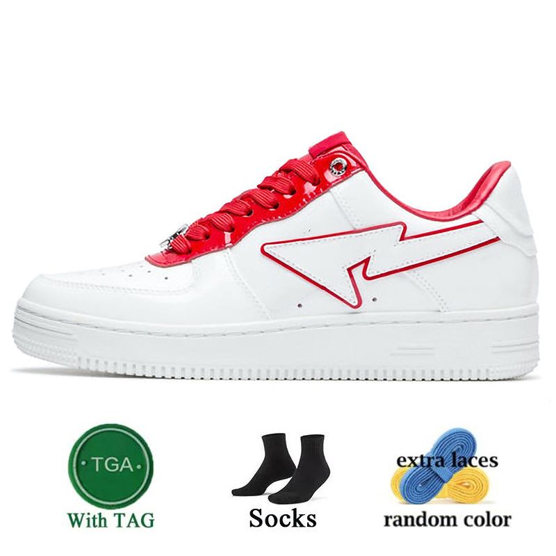 B28 36-45 Patent Leather White Red